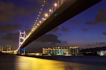 Image showing Tsing Ma Bridge in Hong Kong