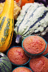 Image showing muffins with pumpkin