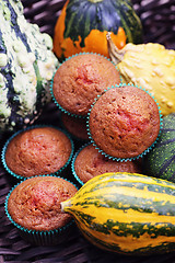 Image showing muffins with pumpkin