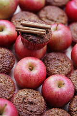 Image showing muffins with apple