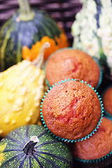 Image showing muffins with pumpkin