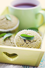 Image showing green tea muffins