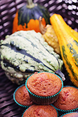 Image showing muffins with pumpkin