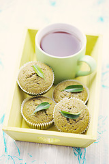 Image showing green tea muffins