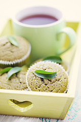 Image showing green tea muffins