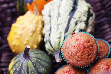 Image showing muffins with pumpkin