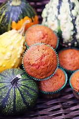 Image showing muffins with pumpkin