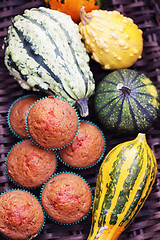 Image showing muffins with pumpkin