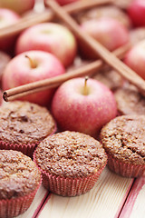 Image showing muffins with apple