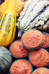 Image showing muffins with pumpkin