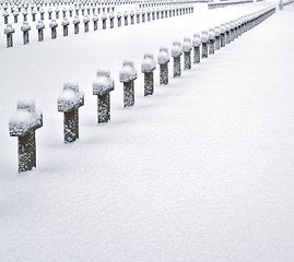 Image showing graveyard in snow