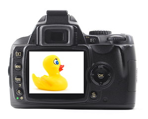 Image showing toy duck on camera