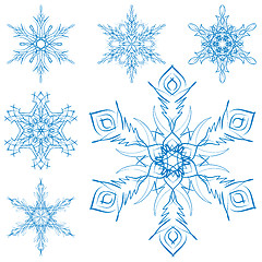 Image showing vector set of snowflakes