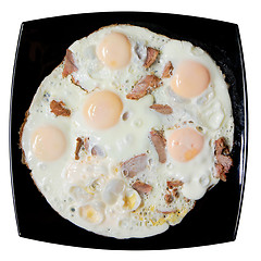 Image showing fried eggs with meat