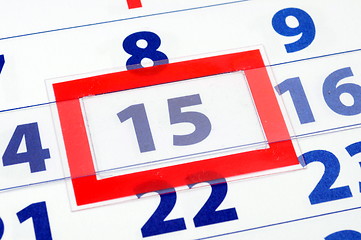 Image showing 15 calendar day