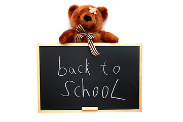 Image showing teddy and blackboard