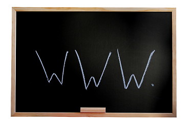 Image showing blackboard and internet