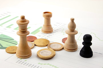 Image showing chess man over business chart