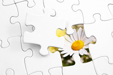 Image showing puzzle and flower