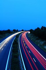 Image showing night traffic on highway