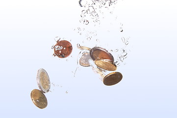 Image showing coins in water
