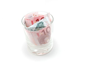 Image showing Money in glass