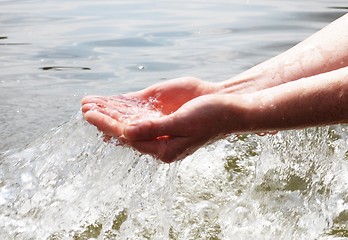 Image showing hand an water