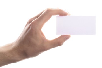 Image showing hand and blank paper
