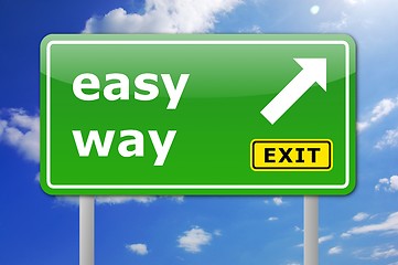 Image showing green easy way road sign