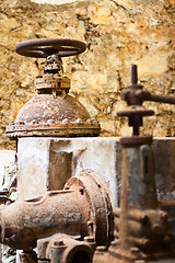 Image showing old rusty vintage industrial machinery