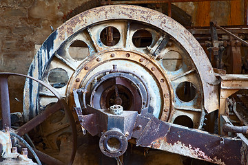 Image showing old rusty vintage industrial machinery