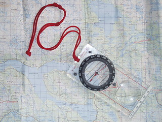 Image showing Compass on map