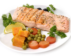 Image showing Salmon Fillet With Vegetables