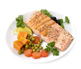 Image showing Salmon Fillet With Vegetables