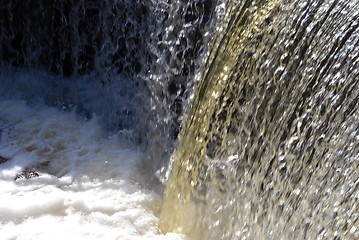 Image showing Waterfall water flow fragment. Unstoppable force.