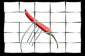 Image showing red chili pepper on a fork