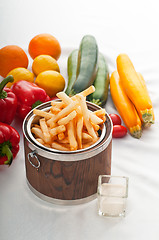 Image showing fresh french fries on a bucket