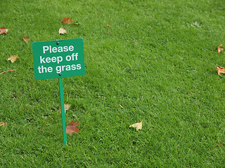 Image showing Keep off the grass sign