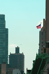 Image showing usa flag new york city