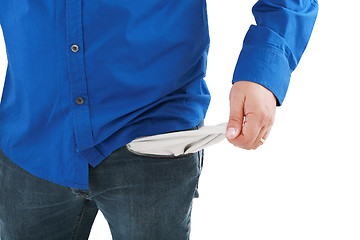 Image showing A business emptying his pockets 