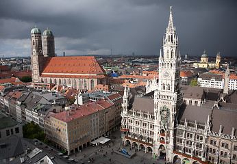 Image showing Munich Marienplatz at storm