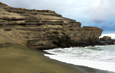 Image showing Green san beach Papakolea