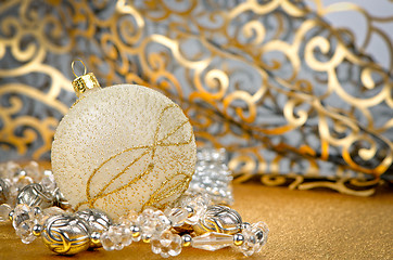 Image showing Golden christmas ball 