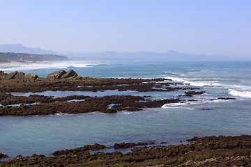 Image showing Panoramic view of a wild coast