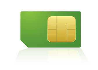 Image showing Green phone sim