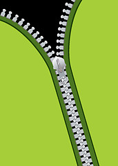 Image showing Metal zip green