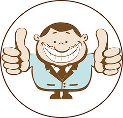 Image showing Businessman showing thumbs up. Retro