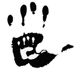 Image showing Black and white hand prints