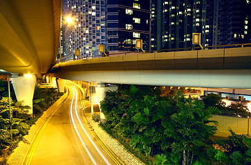 Image showing downtown area and overpass in hong kong 