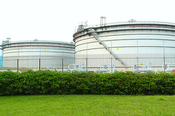 Image showing gas tanks in the industrial estate, suspension energy for transp